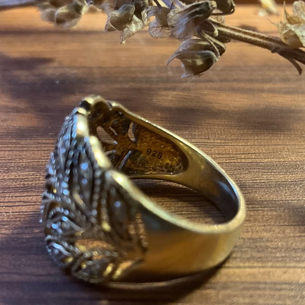 Vintage Vine Sterling Silver Leaf Ring